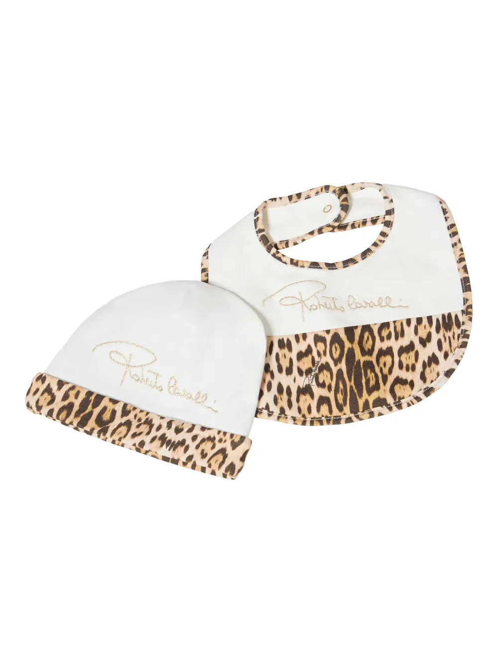 Leopard-Print Peter Pan Collar Babygrow Set