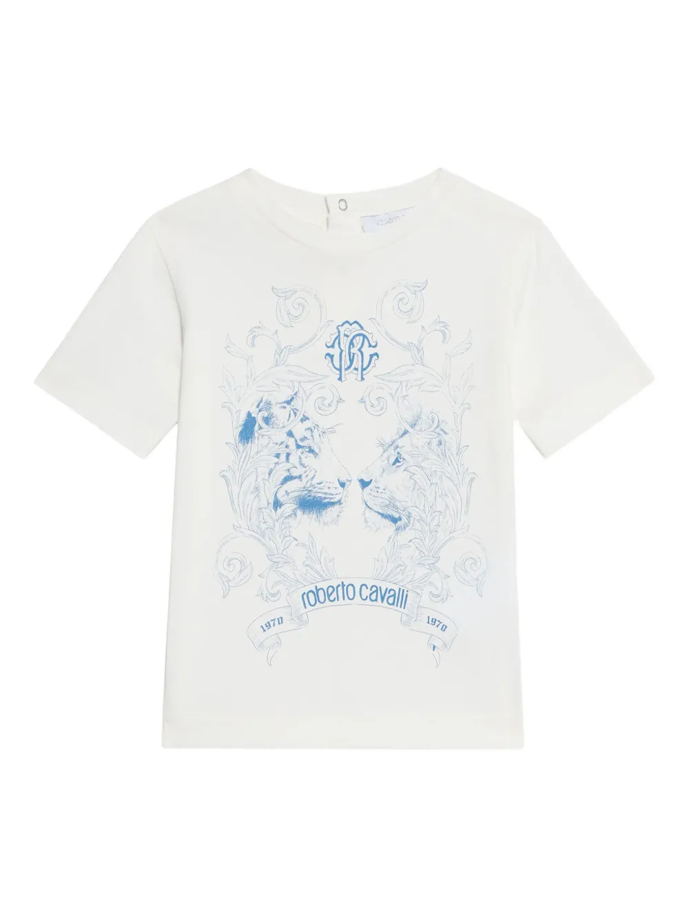Roberto Cavalli Junior T-shirt met kattenprint Wit