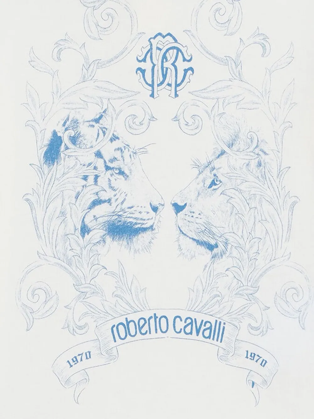 Roberto Cavalli Junior T-shirt met kattenprint Wit