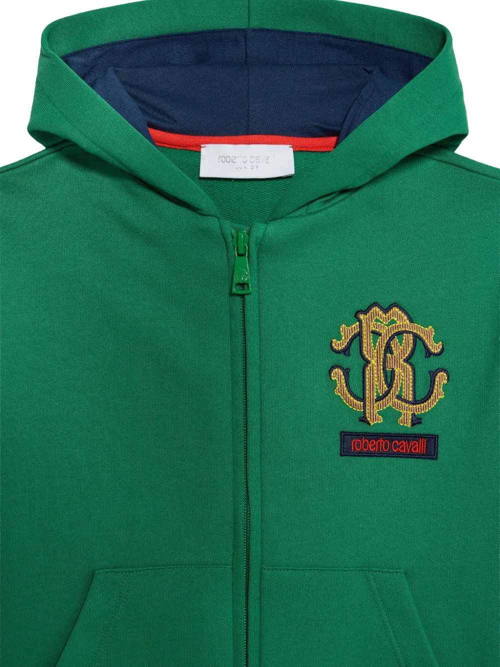 Roberto Cavalli Junior Hoodie met borduurwerk Groen