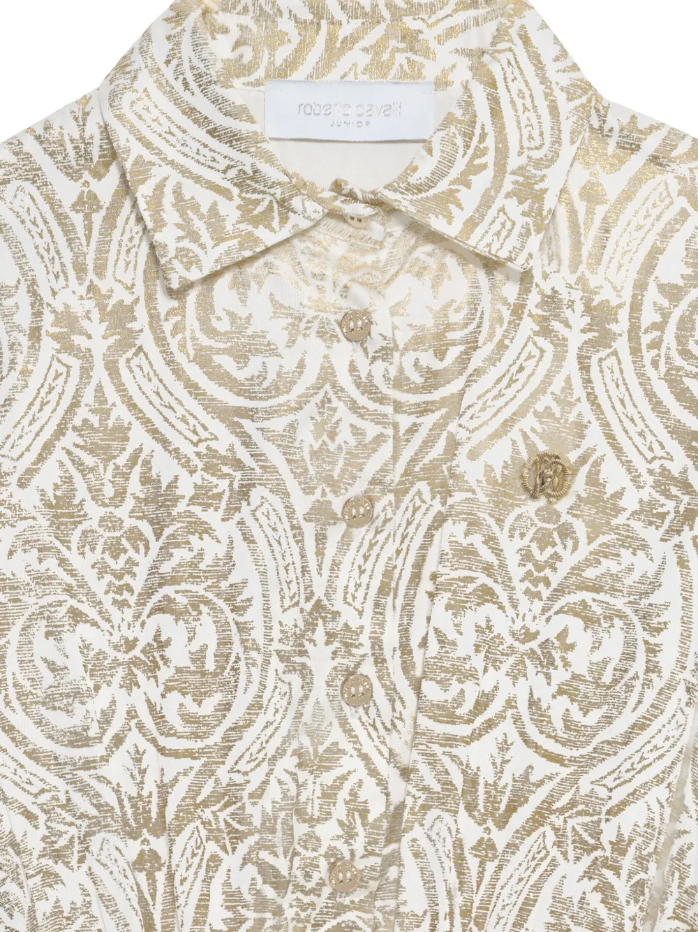 Roberto Cavalli Shirtjurk met bloemenprint Goud
