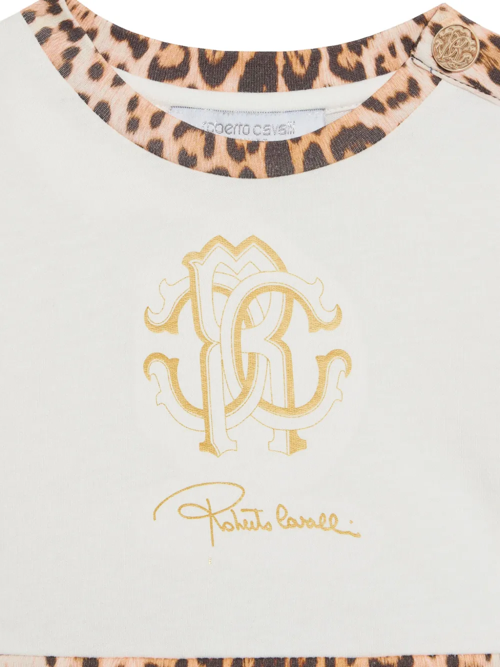 Roberto Cavalli Junior Jurk met luipaardprint Wit