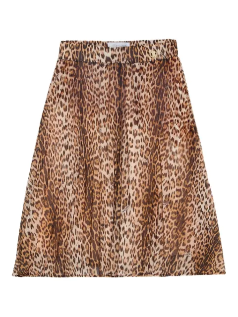 Roberto Cavalli jaguar-print pleated skirt