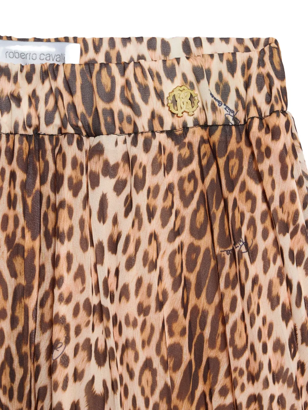Roberto Cavalli Junior Plooirok met jaguarprint Bruin