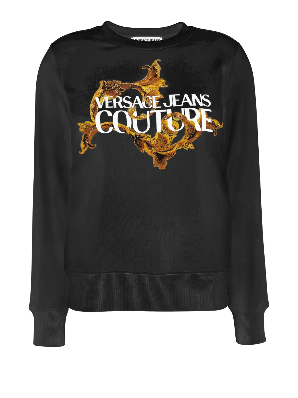 Versace Jeans Couture Black Screen-printed Sweatshirt In Black
