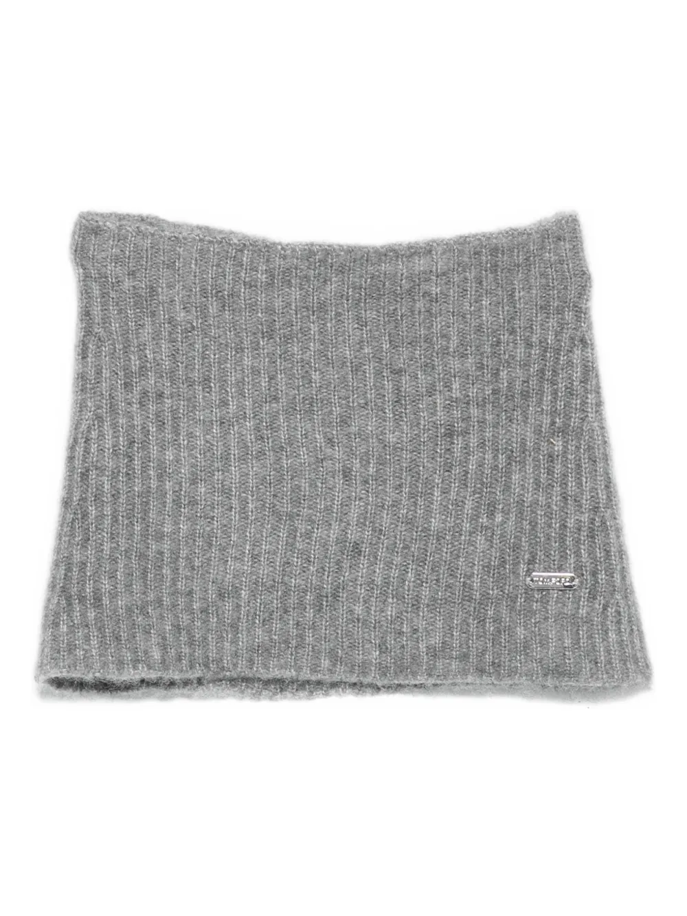 ribbed cashmere-silk blend neck-warmer scarf
