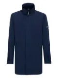 Add zip-front patch-pocket coat - Blue