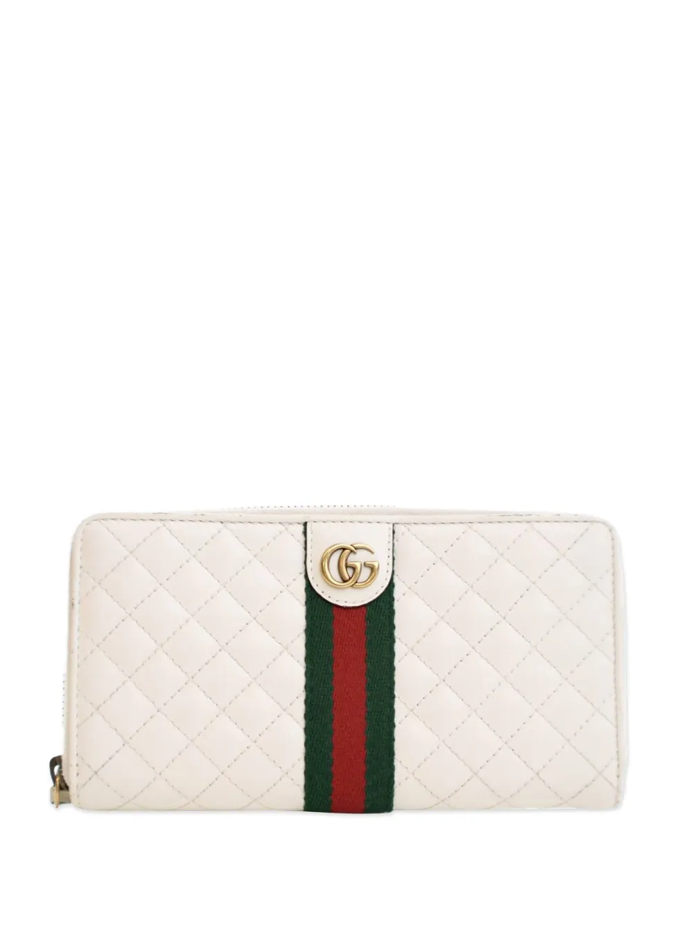 Gucci Pre-Owned 2000-2015 キルテッドレザー ウェブ トラプンタータ ジップアラウンドウォレット 長財布 - Gucci Pre-Owned 2000-2015 キルテッドレザー ウェブ トラプンタータ ジップアラウンドウォレット 長財布 -