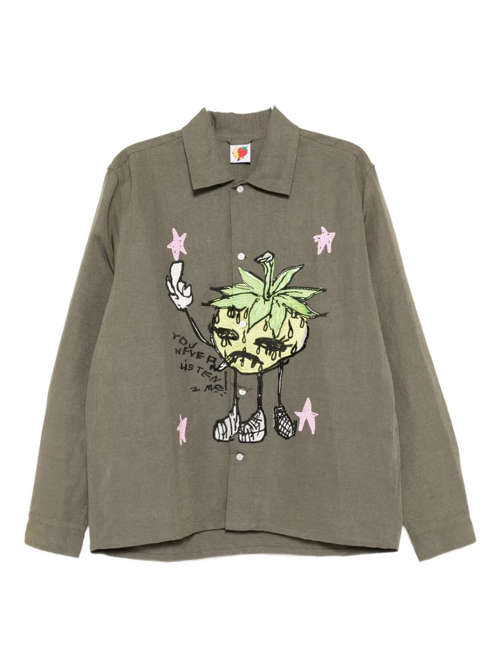 Sky High Farm embroidered-print shirt - グリーン Sky High Farm embroidered-print shirt - グリーン