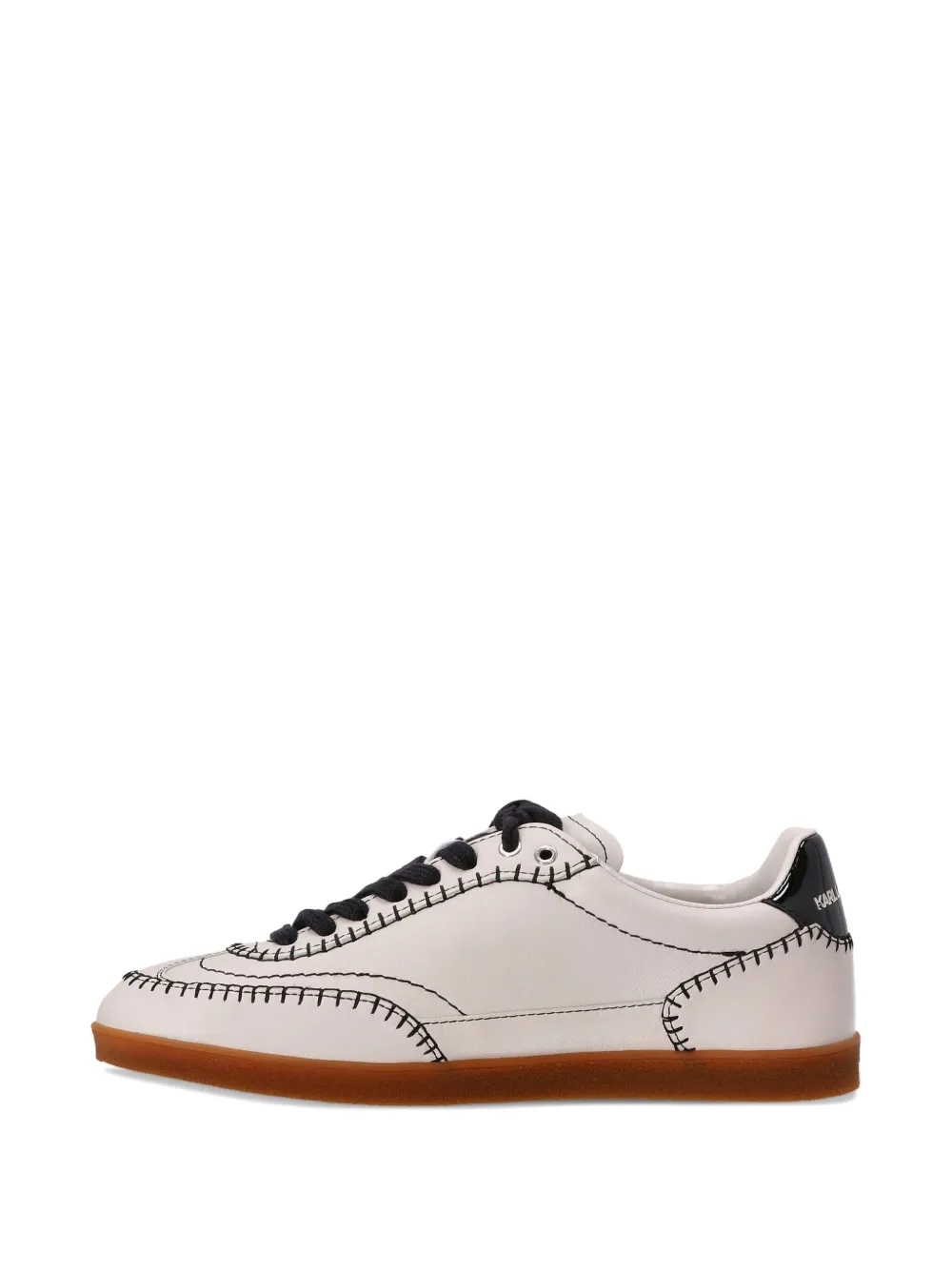 Karl Lagerfeld embroidered leather sneakers White