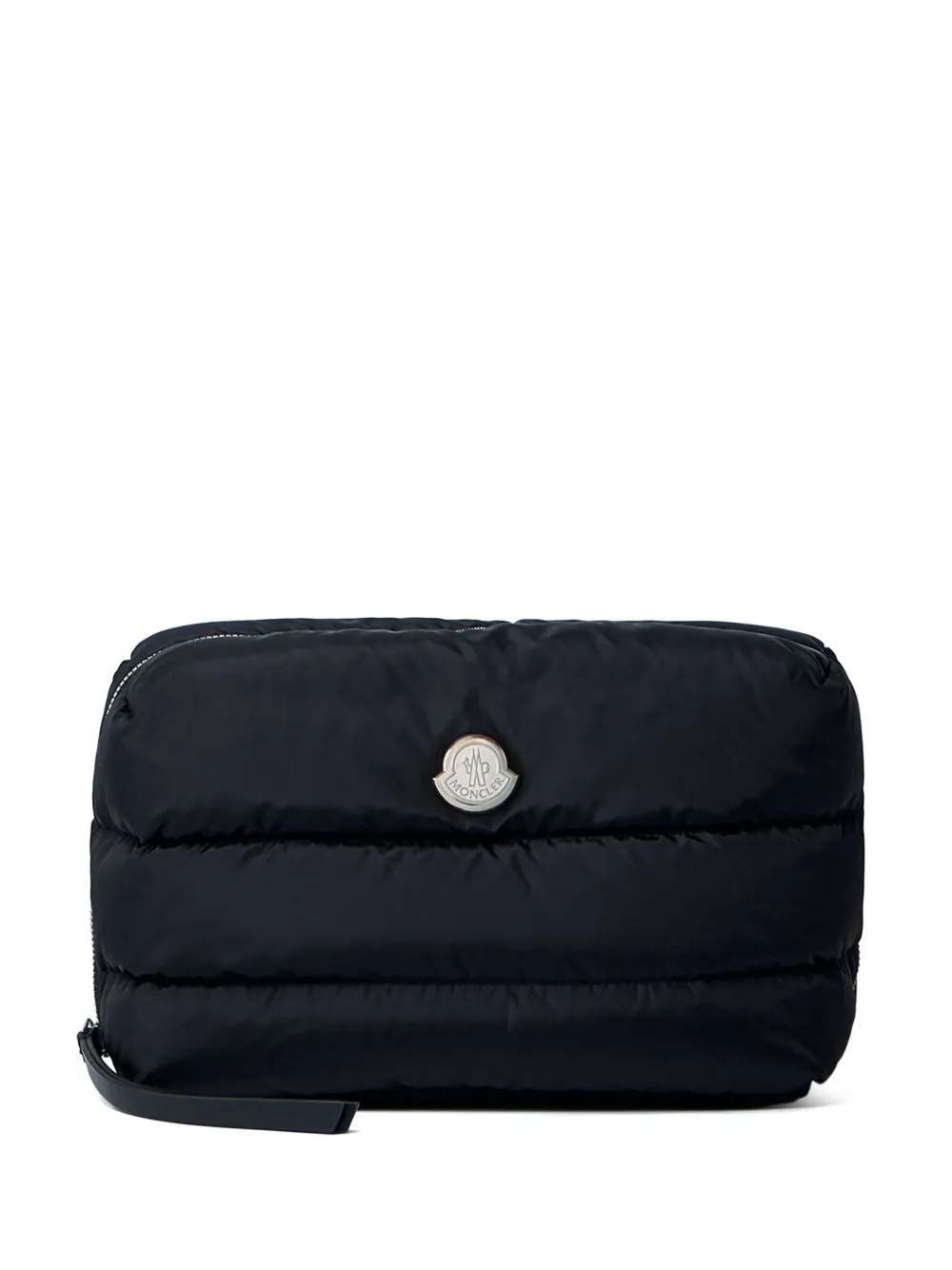 Moncler Caradoc quilted logo-plaque beauty pouch Zwart
