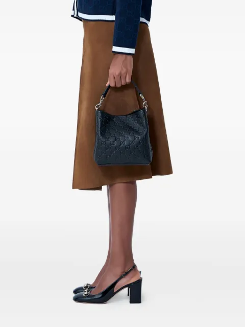 Gucci small GG Emblem leather tote bag
