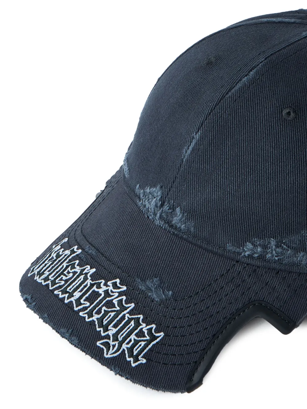 Balenciaga Honkbalpet met franje en logopatroon Zwart