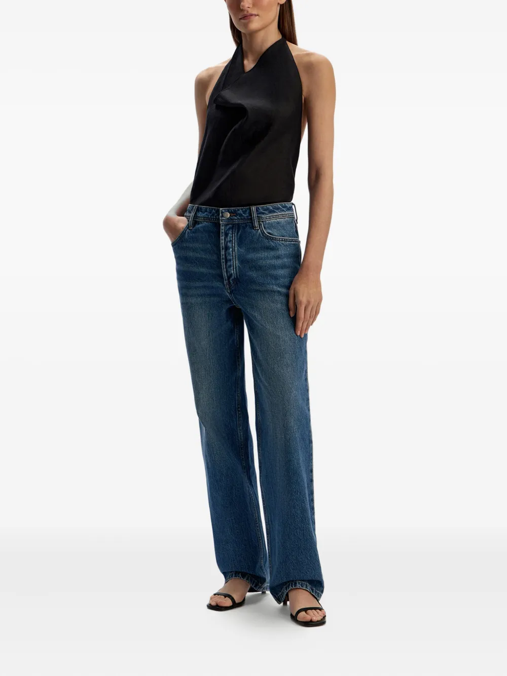 12 STOREEZ Jeans met logopatch Blauw