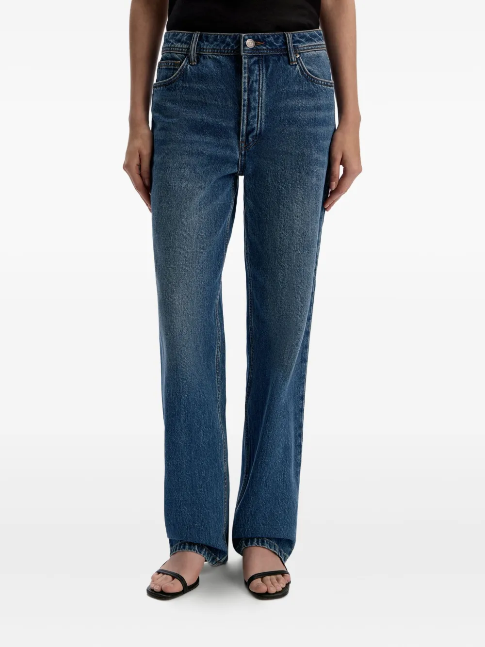 12 STOREEZ Jeans met logopatch Blauw
