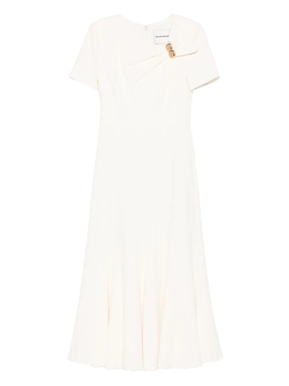 Roland Mouret Geplooide midi-jurk met geknoopt detail Beige