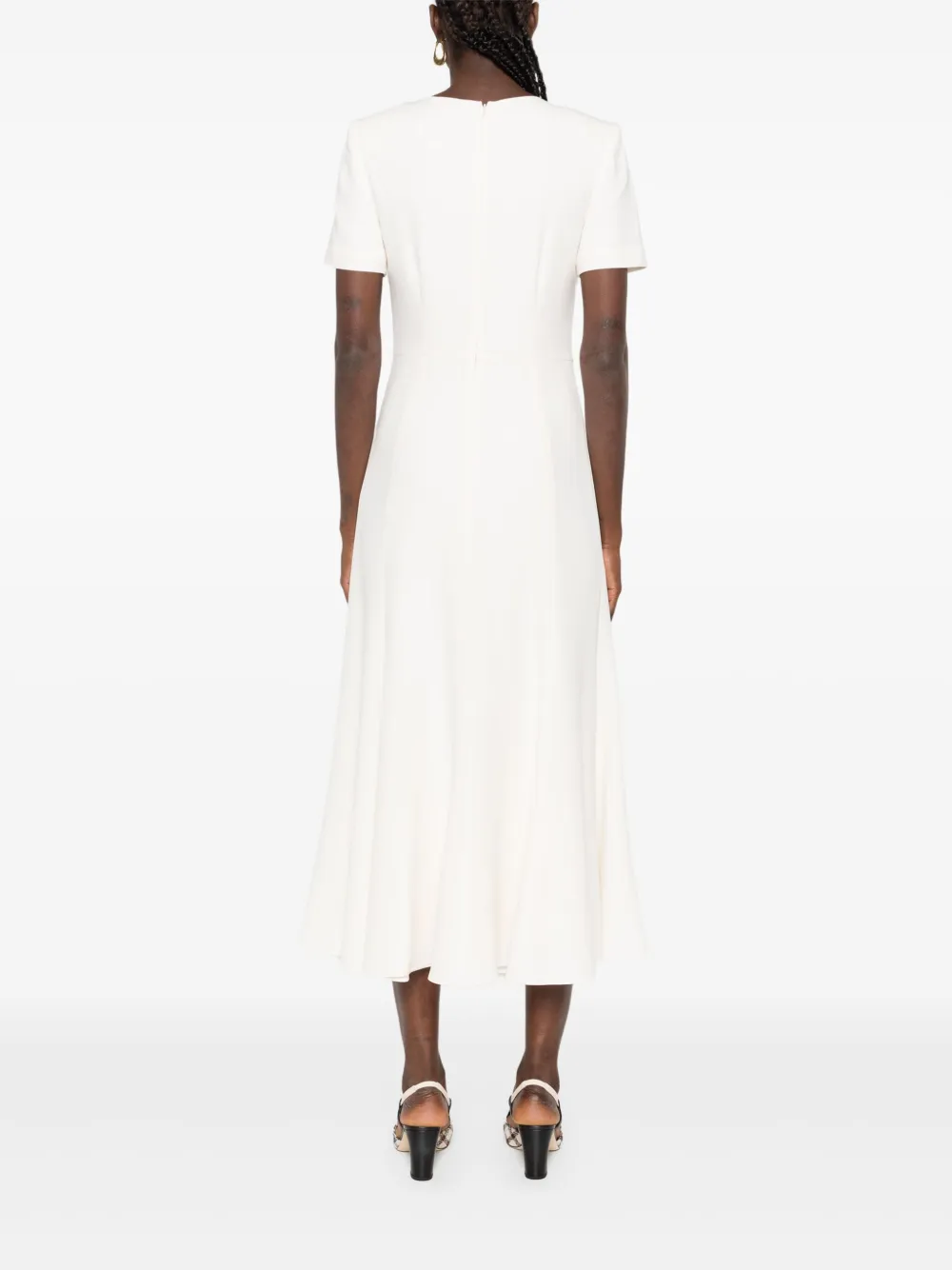Pleated Knot-Detail Midi Dress