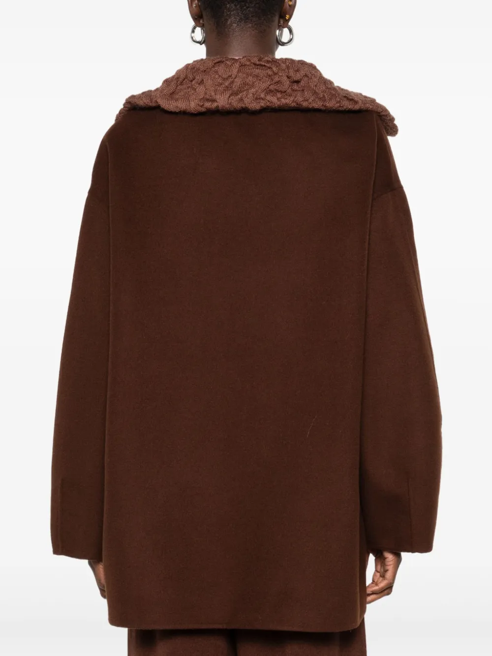 Fabiana Filippi Jack met knopen en getextureerde kraag Bruin