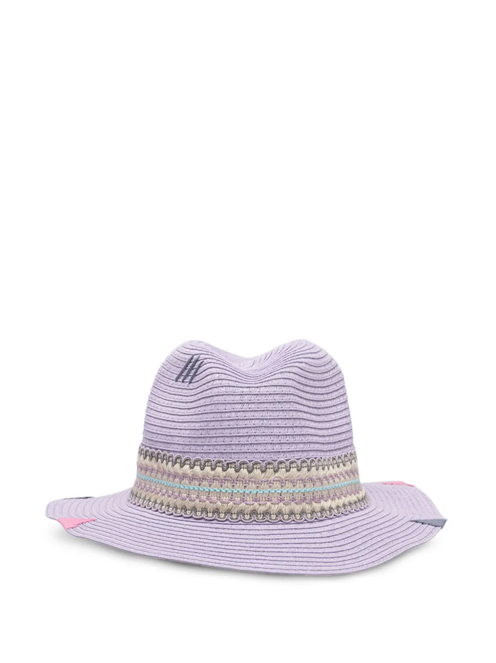 THE HAT GANG Happy embroidered paper hat | Purple | Image 1