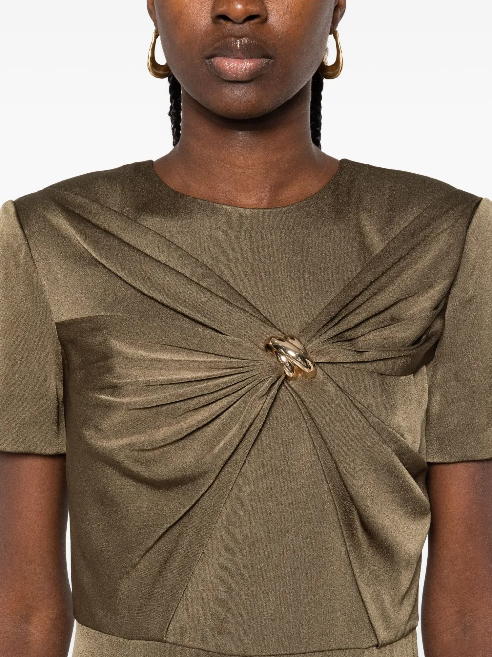 Roland Mouret Midi-jurk met geknoopt detail Groen