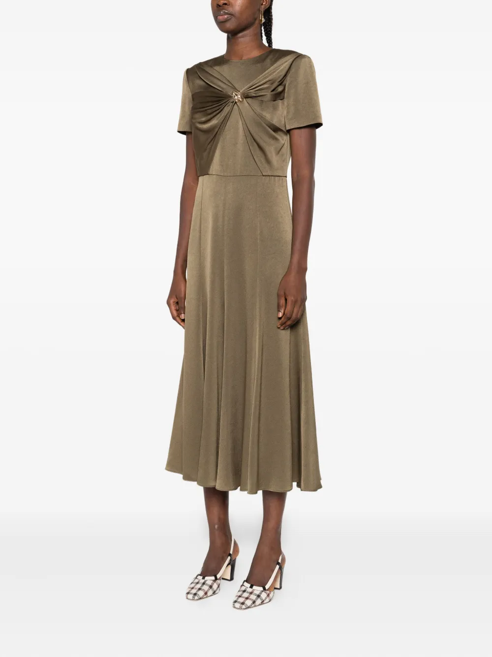 Roland Mouret Midi-jurk met geknoopt detail Groen