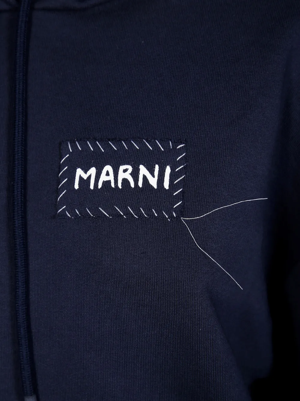 Marni embroidered-patch hoodie Blauw