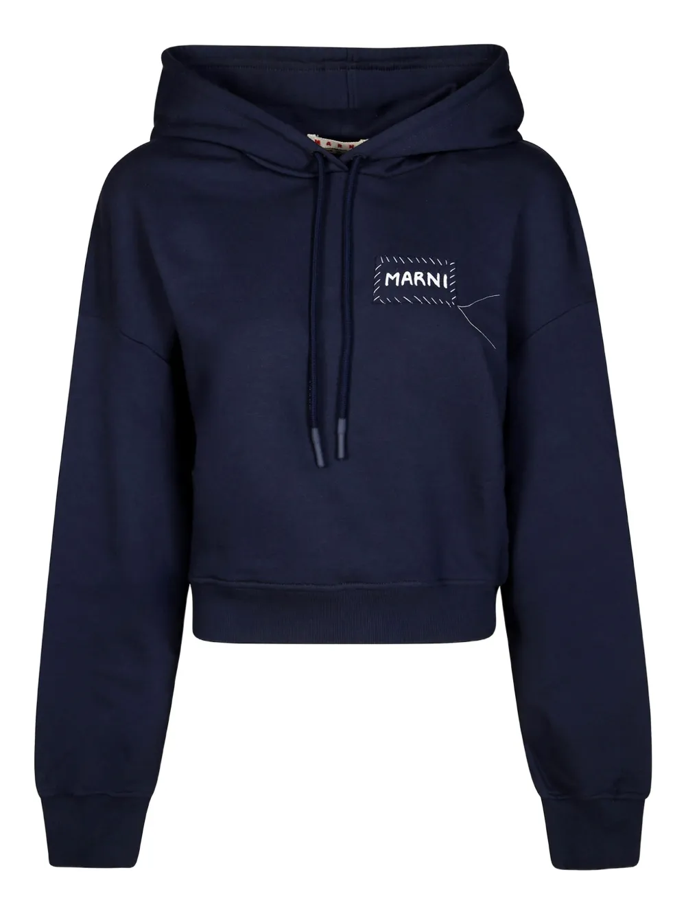 Marni embroidered-patch hoodie Blauw