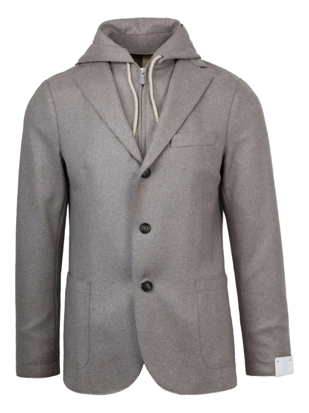 Eleventy Blazer met capuchon en drie knopen Bruin