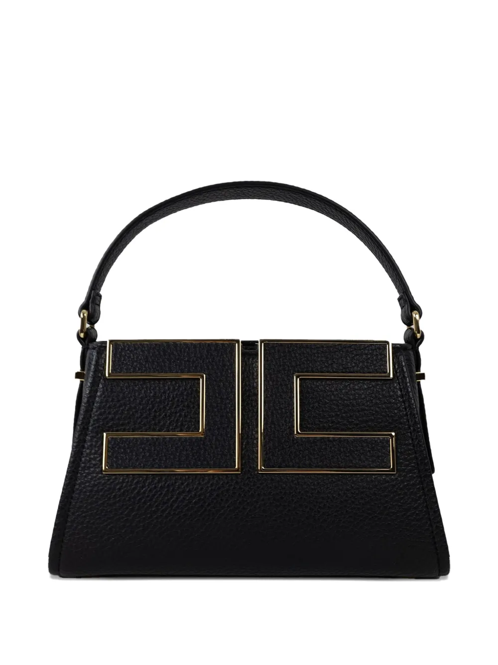 Elisabetta Franchi logo-plaque leather tote bag Zwart