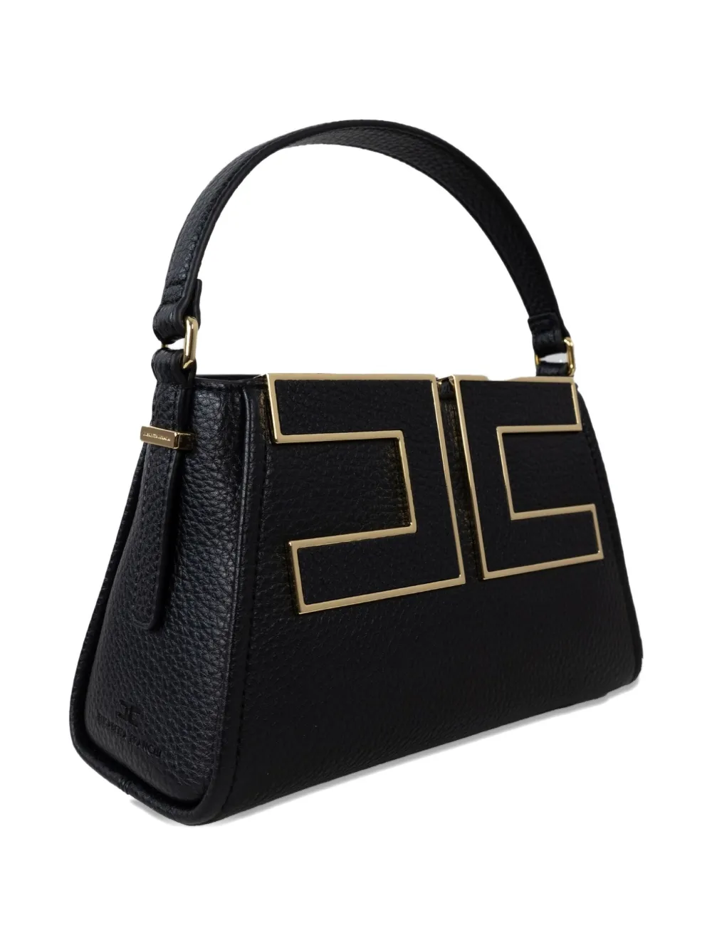 Elisabetta Franchi logo-plaque leather tote bag Zwart