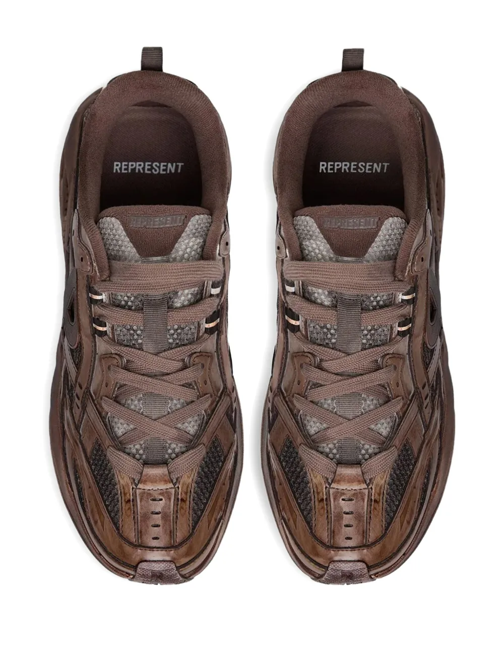 Represent Storm Runner mesh-overlay sneakers Brown