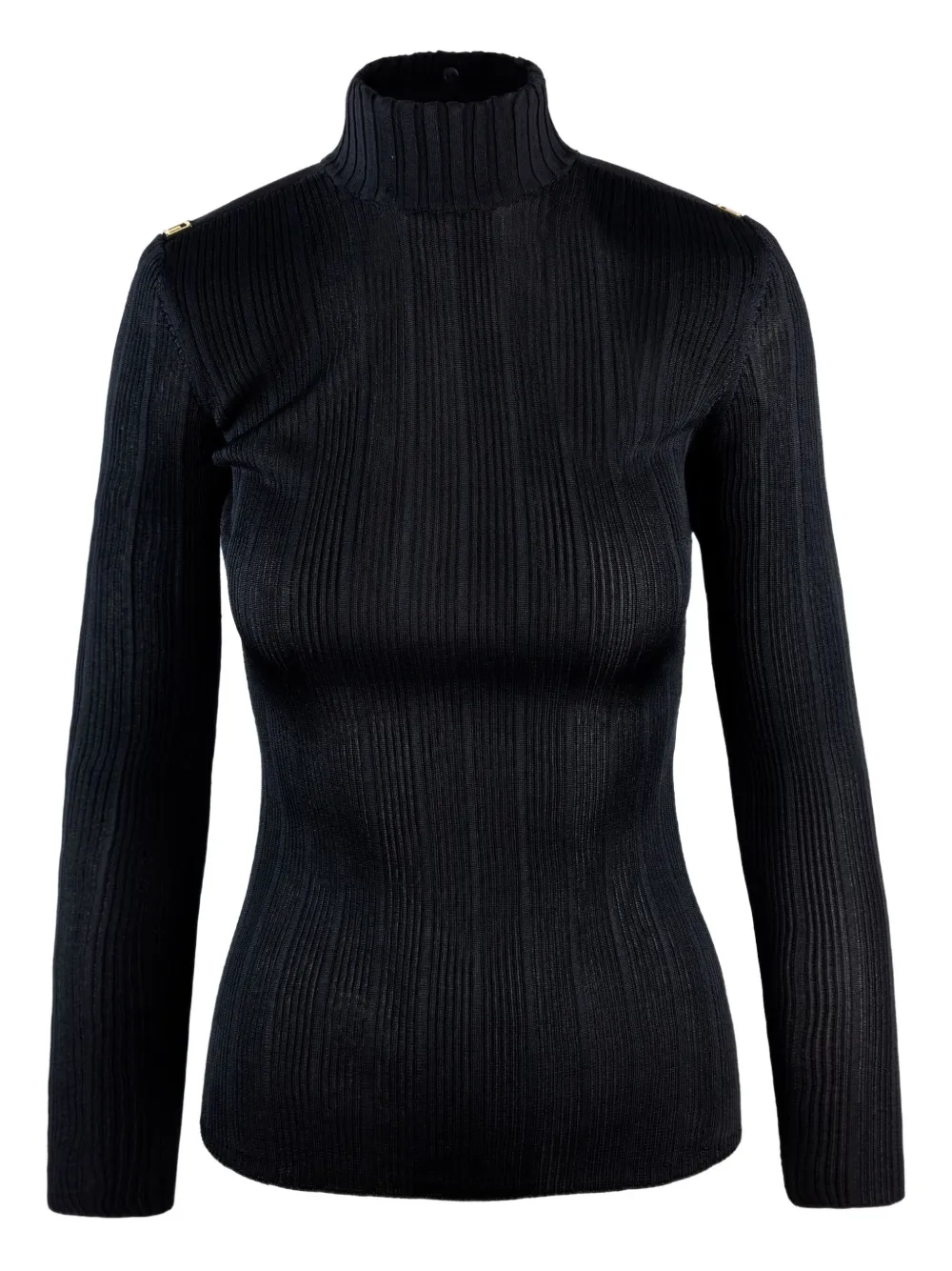 Elisabetta Franchi Geribbelde coltrui Zwart