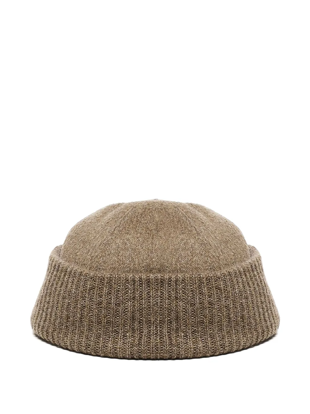 Loro Piana Geribbelde muts met logoplakkaat - Beige