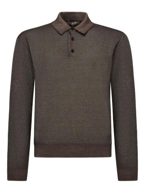 Loro Piana long-sleeve textured polo shirt