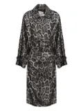 Stella McCartney leopard-print belted trench coat - Grey