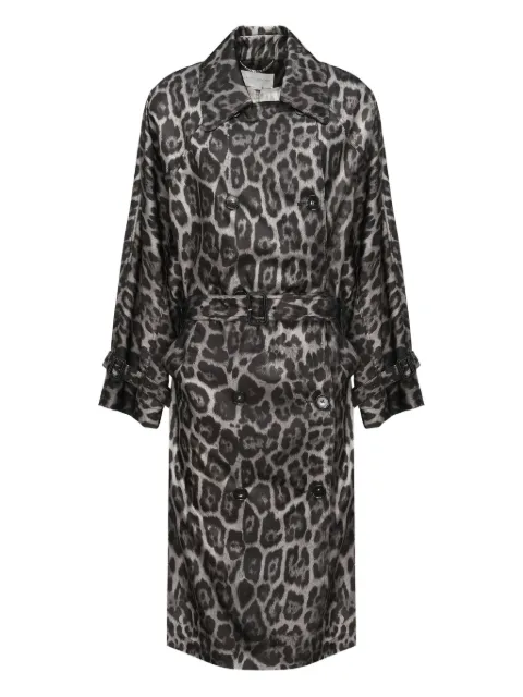 Stella McCartney leopard-print belted trench coat