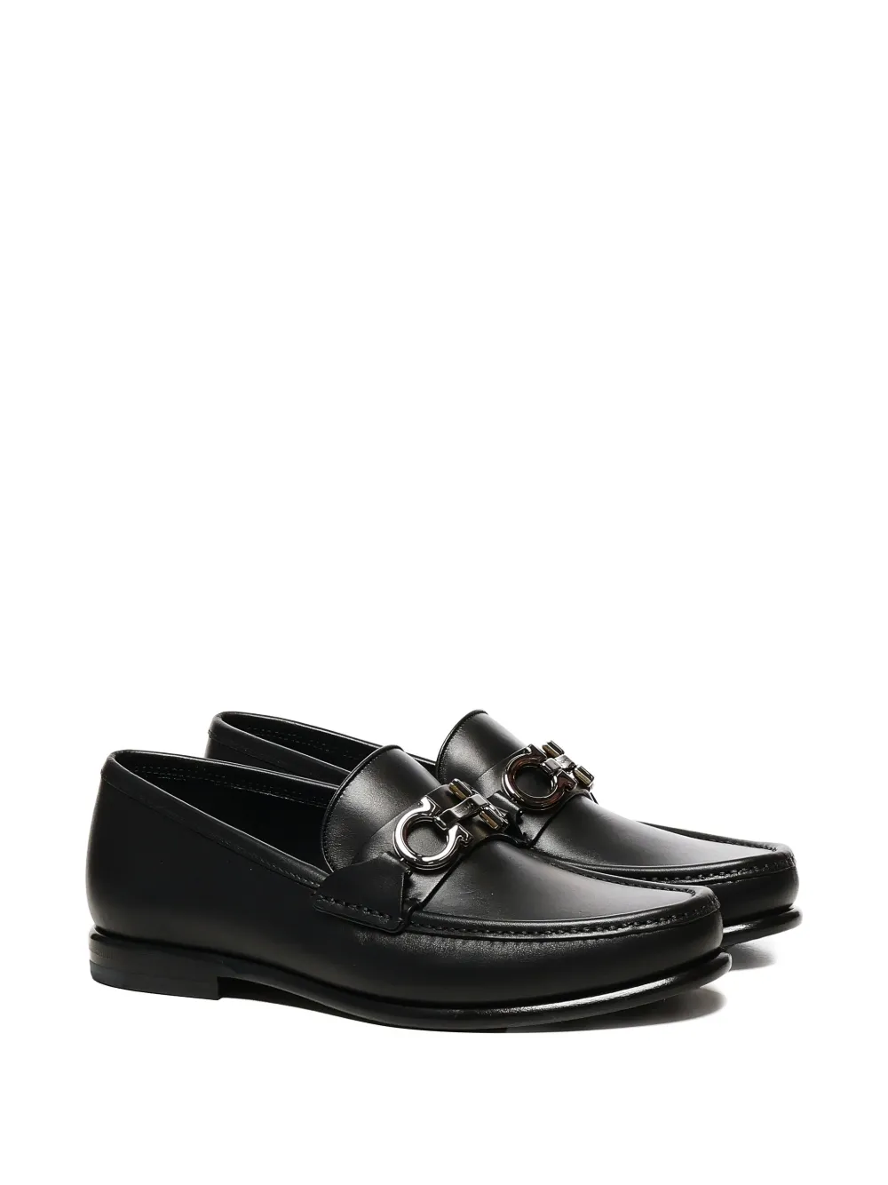 Ferragamo Gancini-detail loafers Black