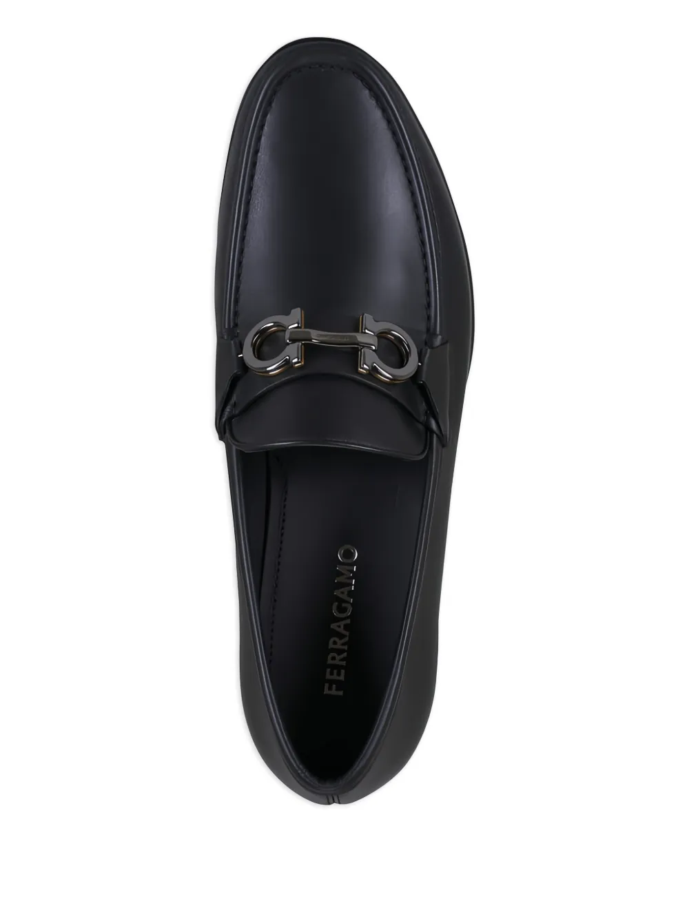 Ferragamo Loafers met gancini-detail Zwart