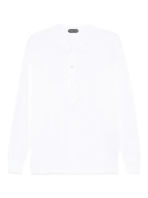 TOM FORD long-sleeve button-placket T-shirt
