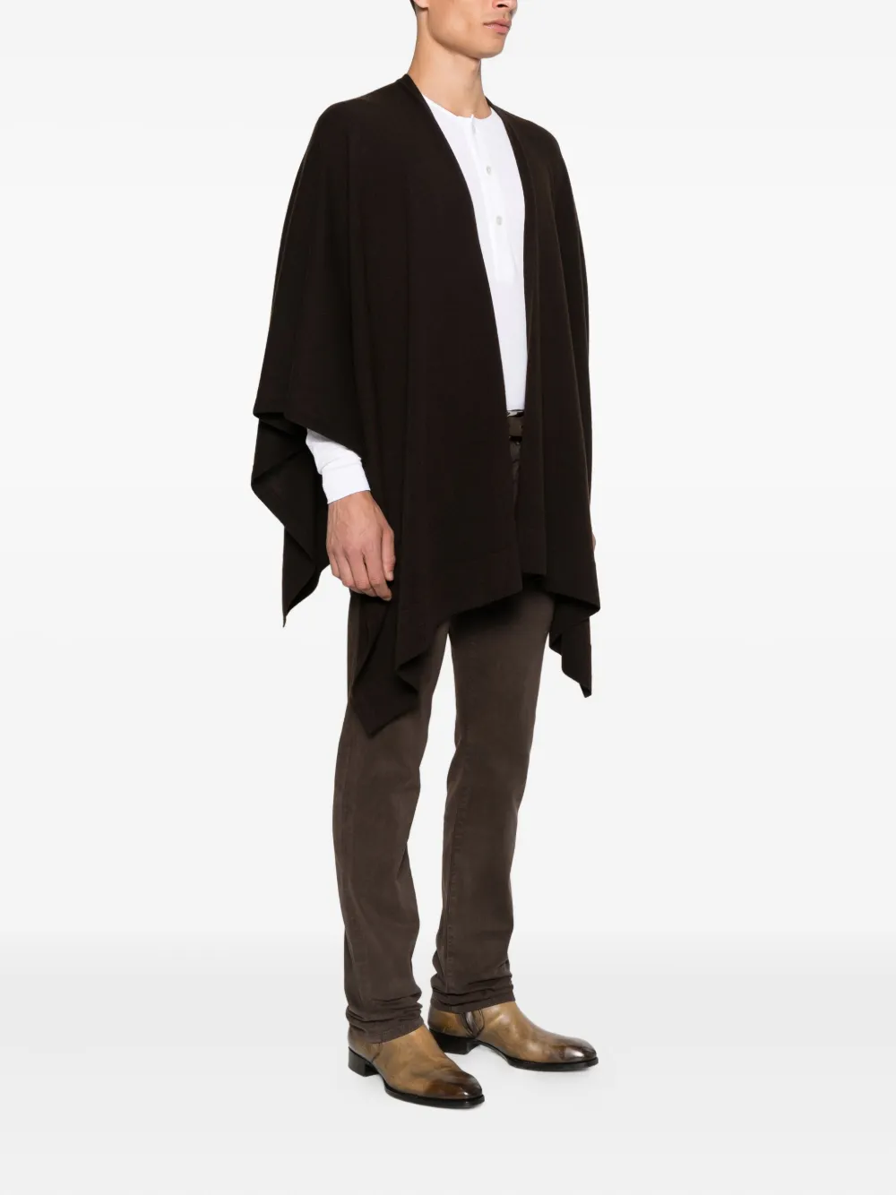 TOM FORD V-neck cashmere poncho Bruin