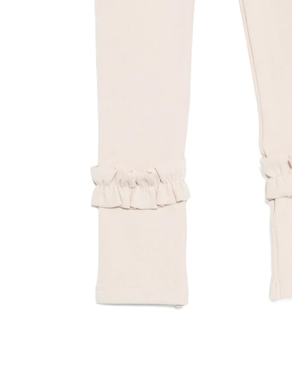Donsje ribbed ruffle leggings Beige