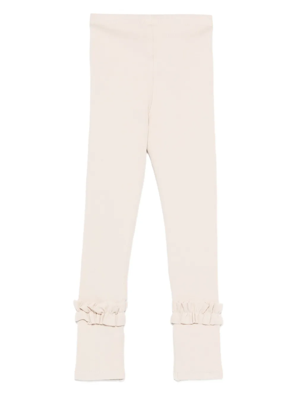 Donsje ribbed ruffle leggings Beige