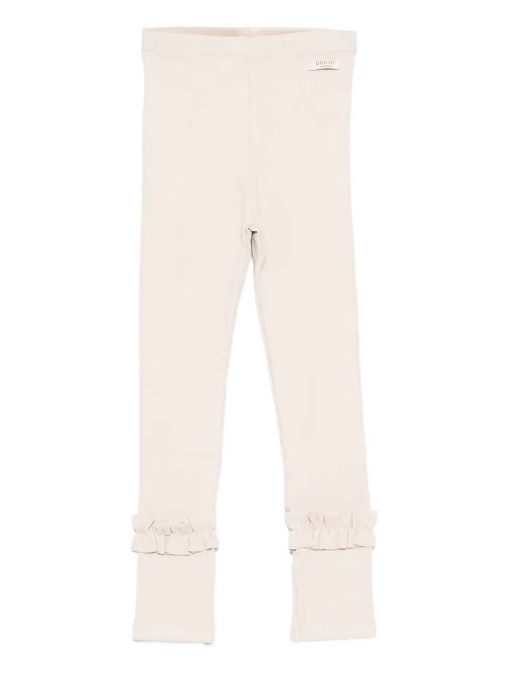 Donsje ribbed ruffle leggings Beige
