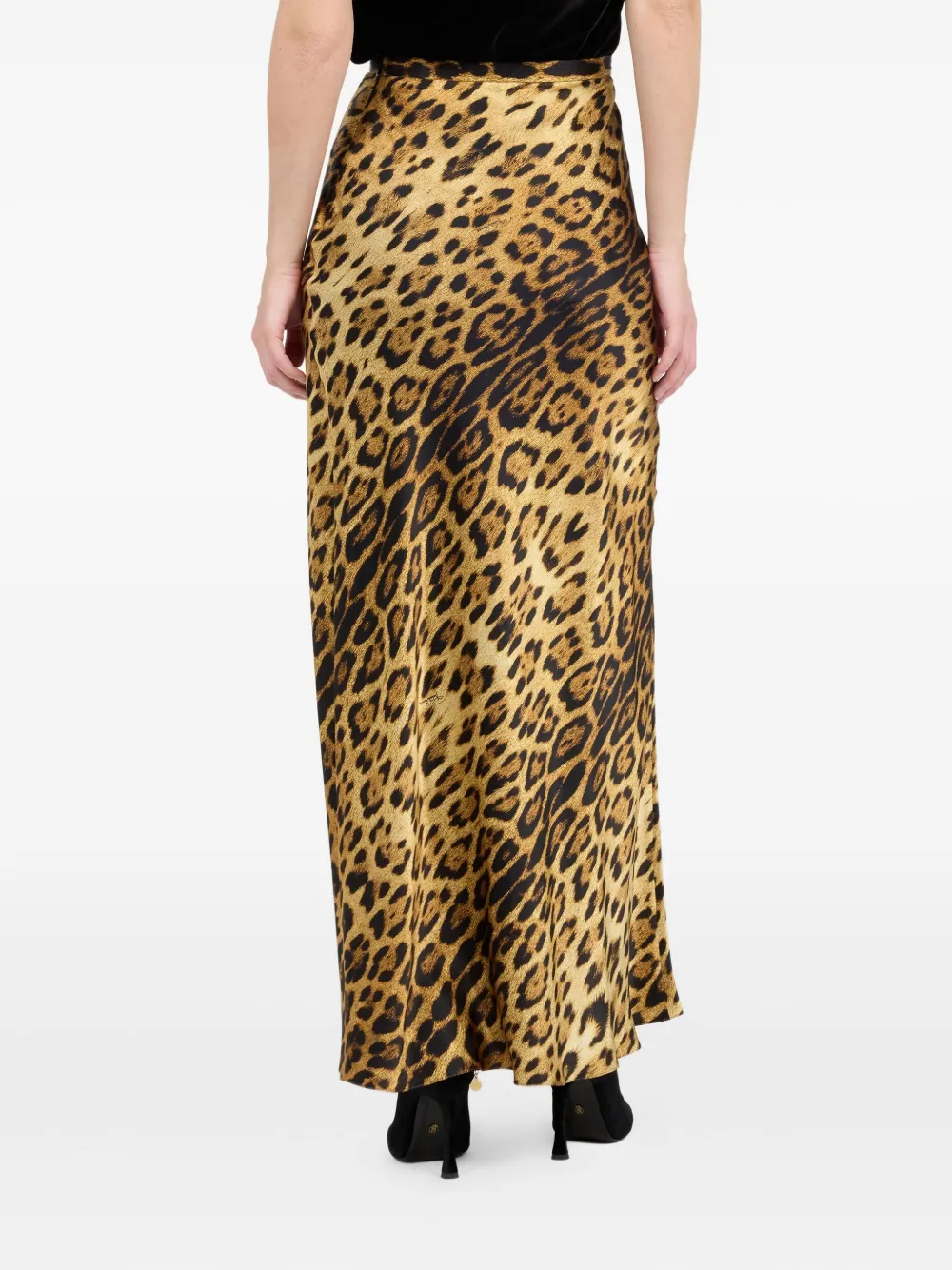 Roberto Cavalli Zijden rok met jaguarprint Bruin
