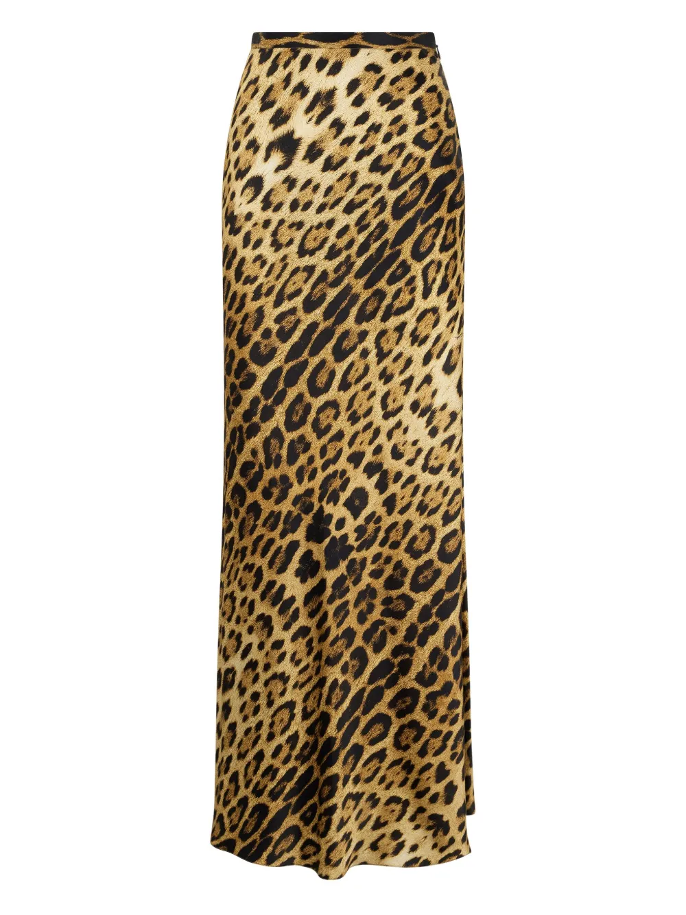 jaguar-print silk skirt