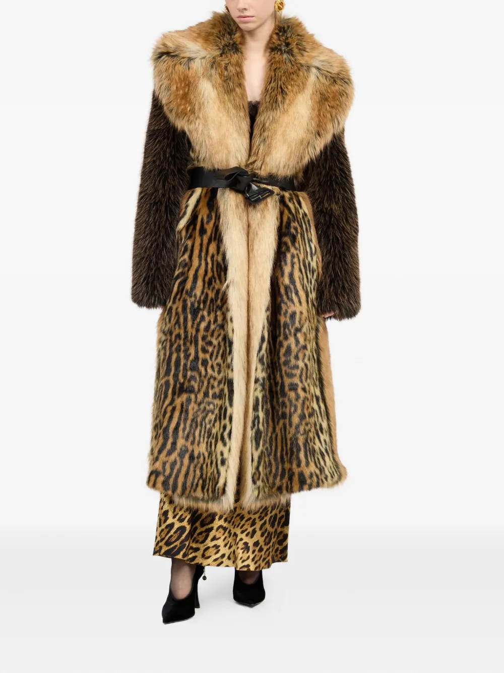Roberto Cavalli Zijden rok met jaguarprint Bruin