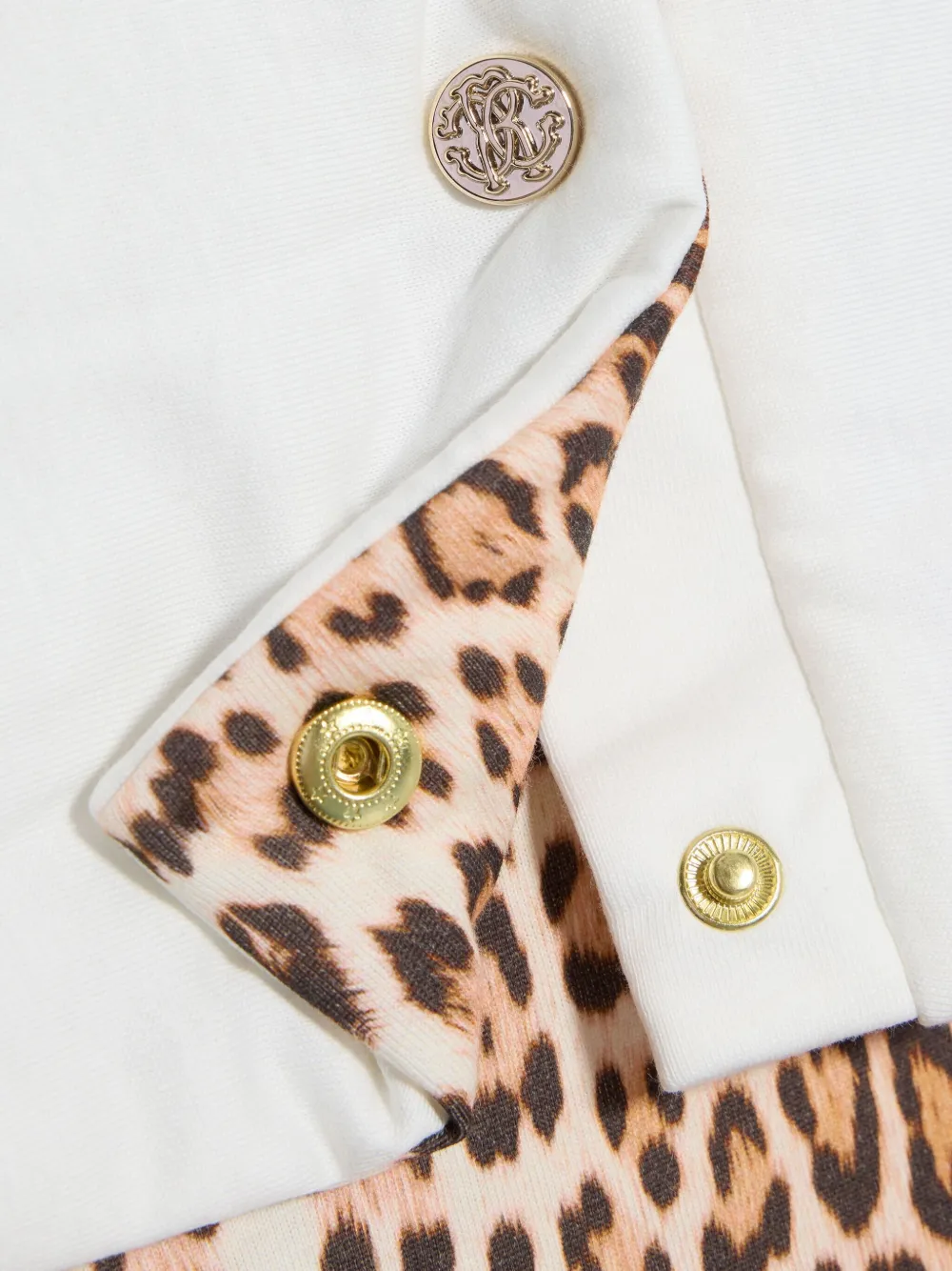 Roberto Cavalli Junior Slaapzak met capuchon en luipaardprint Wit