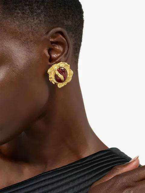 Roberto Cavalli textured-frame earrings