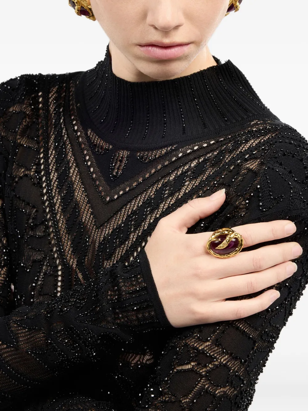 Roberto Cavalli Anello con testa di serpente - Oro