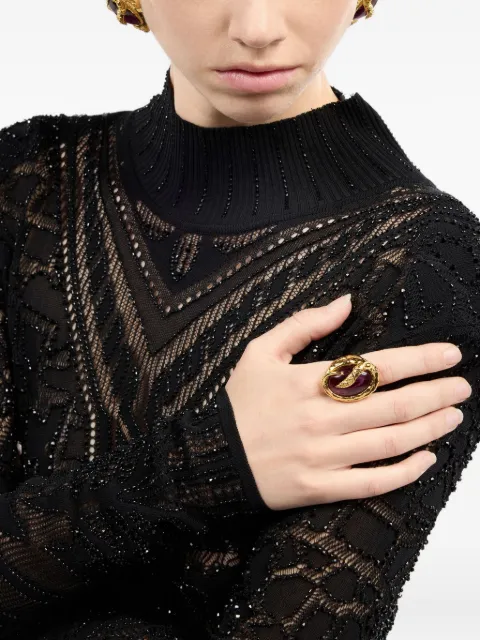 Roberto Cavalli anillo con cabeza de serpiente